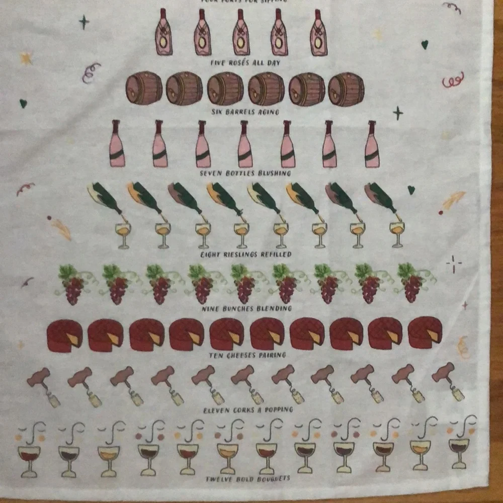 Sur La Table 12 Days of Wine Kitchen Towel